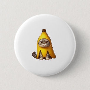 Macaron Rond 5 Cm Chat en costume de banane
