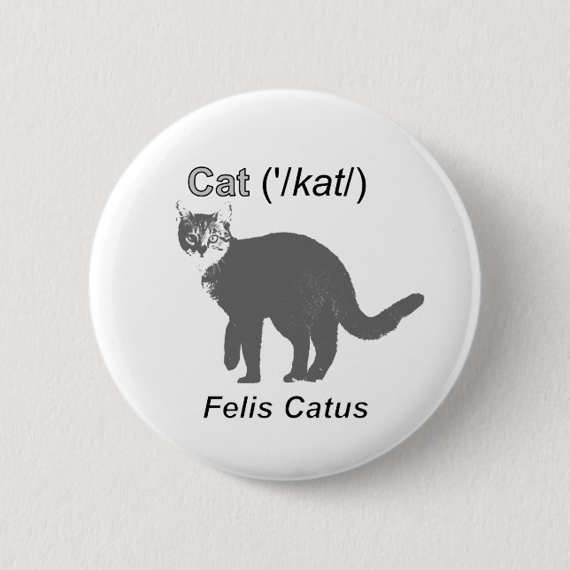 Macaron Rond 5 Cm Chat Felis Catus (Devant)