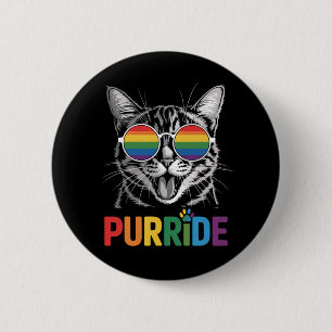Macaron Rond 5 Cm Chat Fierté Gay Lesbienne Arc-en-ciel LGBTQ Allié