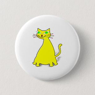 Macaron Rond 5 Cm Chat gras jaune