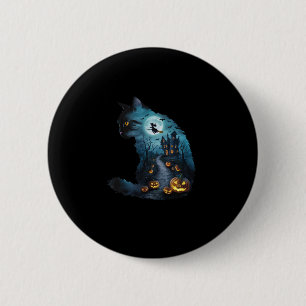 Macaron Rond 5 Cm Chat Haunted Horreur Maison Halloween Hommes Femme