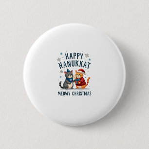 Macaron Rond 5 Cm Chat Joyeux Noël Bonne Hanouka Juif Chrétien