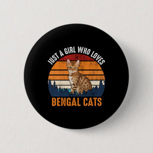 Macaron Rond 5 Cm Chat - Juste Une Fille Qui Aime Les Chats Du Benga