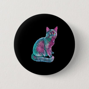 Macaron Rond 5 Cm Chat Kitten Cute Fourrure Nez Animaux Amusants