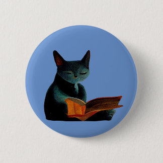 Macaron Rond 5 Cm Chat lecture d'un livre