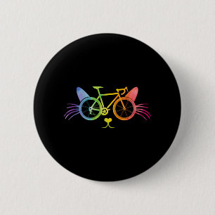Macaron Rond 5 Cm Chat LGBT à vélo