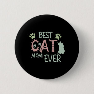 Macaron Rond 5 Cm Chat Maman toujours mignonne Meow Premier jour des