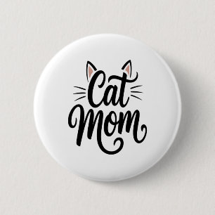 Macaron Rond 5 Cm Chat Maman Whiskers et Oreilles