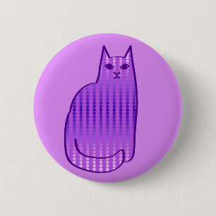 Macaron Rond 5 Cm Chat moderne du milieu du siècle, orchidée et viol