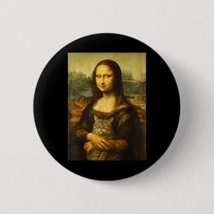 Macaron Rond 5 Cm Chat Mona Lisa pour les amoureux de chats