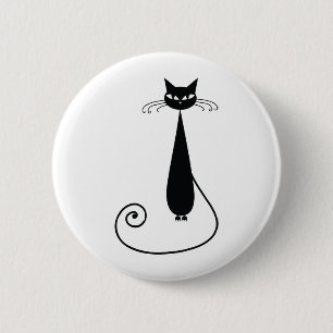 Macaron Rond 5 Cm Chat noir