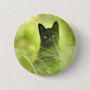 Macaron Rond 5 Cm Chat noir