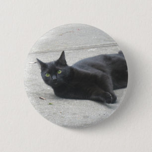 Macaron Rond 5 Cm Chat noir