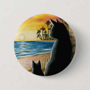 Macaron Rond 5 Cm Chat noir 597