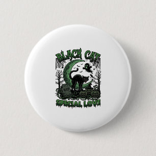 Macaron Rond 5 Cm Chat Noir Amour Spécial Haloween Croissant Lune Fa