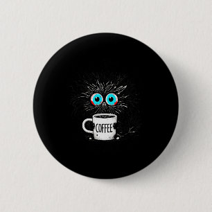 Macaron Rond 5 Cm Chat Noir C'est Bien Je Suis Bien Tout Va Bien Drô