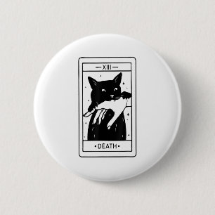 Macaron Rond 5 Cm Chat Noir Halloween Carte Tarot Drôle Pour Moi