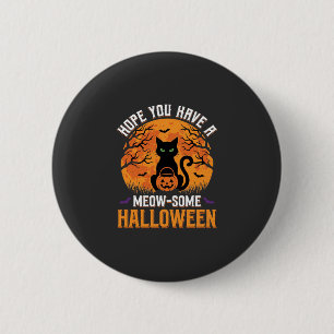 Macaron Rond 5 Cm Chat Noir Halloween Incroyable