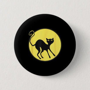 Macaron Rond 5 Cm Chat noir pleine lune Joyeux Halloween Kitty Dessi