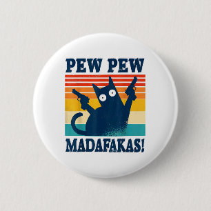 Macaron Rond 5 Cm Chat Pew Pew Madafakas Pistolet Chat Fou
