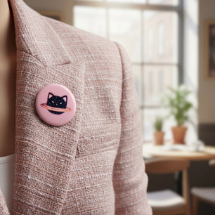 Macaron Rond 5 Cm Chat Planète