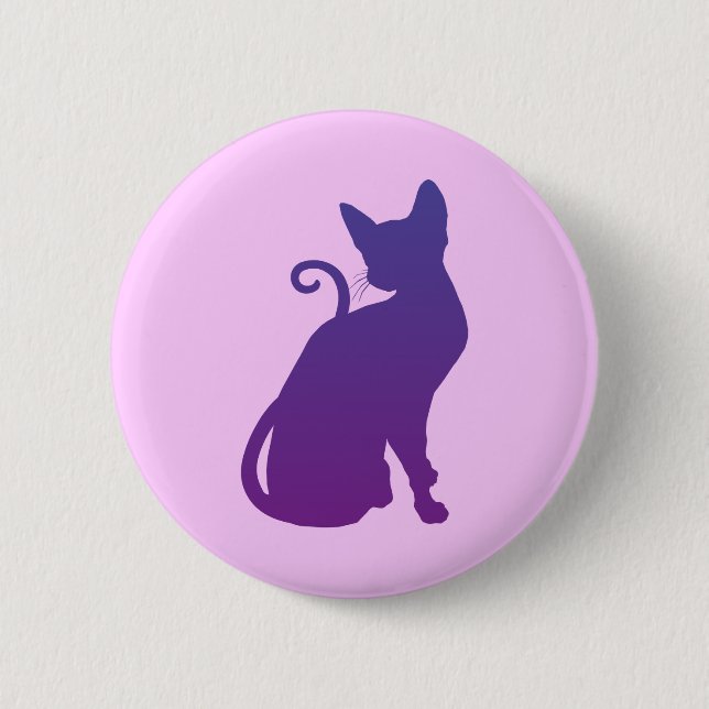 Macaron Rond 5 Cm Chat pourpre (Devant)