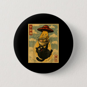 Macaron Rond 5 Cm Chat Ramen Drôle Anime Japonais Ovni Hommes Femmes