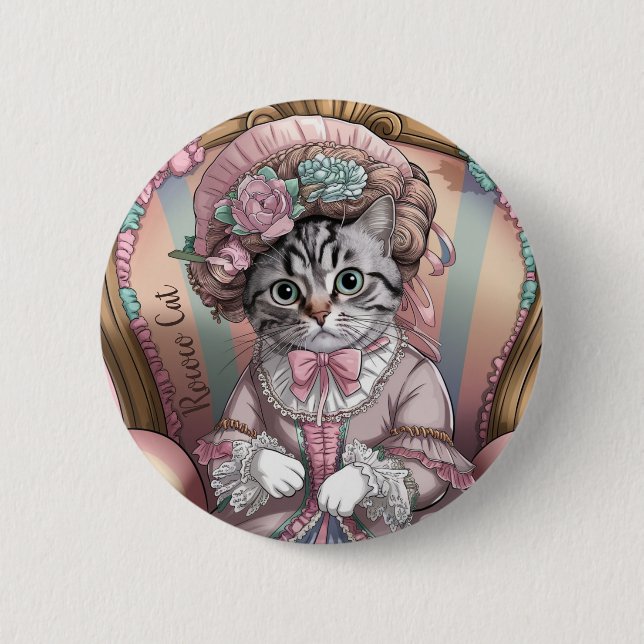 Macaron Rond 5 Cm Chat Rococo (Devant)