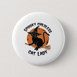 Macaron Rond 5 Cm Chat sans enfant Lady Halloween élection sorcière