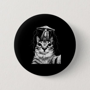 Macaron Rond 5 Cm Chat selfie ufo vintage mème amateur de chats drôl