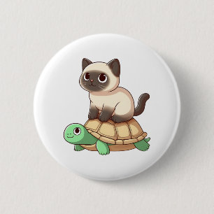 Macaron Rond 5 Cm chat siamois monte tortue Copie
