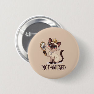 Macaron Rond 5 Cm Chat siamois royal non amusé
