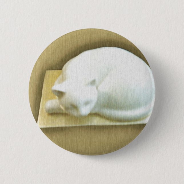Macaron Rond 5 Cm Chat sur Gold Box II (Devant)