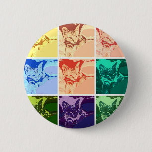 Macaron Rond 5 Cm Chat Tabby Orange