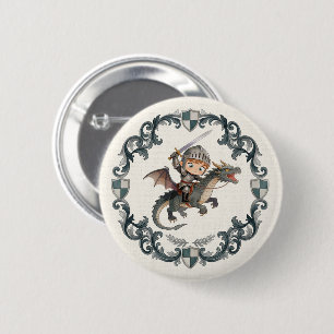 Macaron Rond 5 Cm Château de chevalier à l'aquarelle mignon Garçons