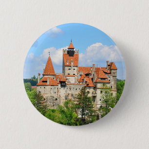 Macaron Rond 5 Cm Château de Dracula en Transylvanie, Roumanie