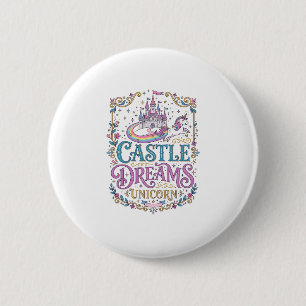 Macaron Rond 5 Cm Château de licorne Rêves Licorne Fond blanc Pri