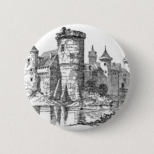 Macaron Rond 5 Cm Château médiéval