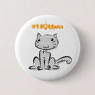 Macaron Rond 5 Cm Chaton #1 se reposant