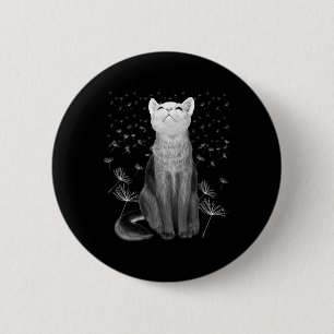 Macaron Rond 5 Cm Chats 365 Chats 365 Chat pissenlit Graphisme 