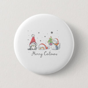 Macaron Rond 5 Cm Chats Avec Chapeau De Père Noël Joyeux Catmas Amou