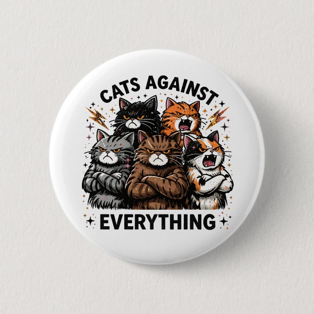 Macaron Rond 5 Cm Chats Contre (Devant)