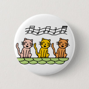 Macaron Rond 5 Cm Chats de chant T-shirts et cadeaux