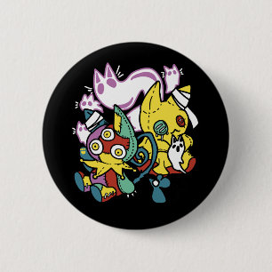 Macaron Rond 5 Cm Chats déplaisants Halloween Art : Paw-sitly Fright