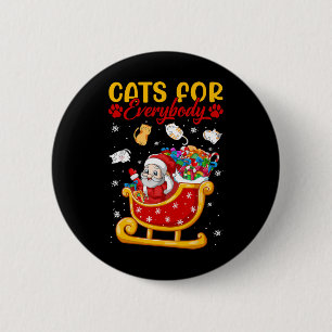 Macaron Rond 5 Cm Chats Drôle Pour Tout Le Monde Père Noël Sleigh Jo