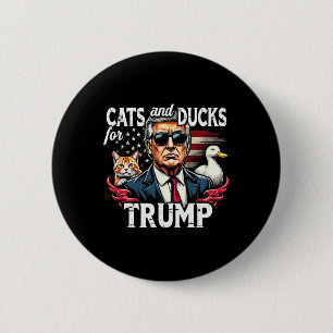 Macaron Rond 5 Cm Chats Et Canards Pour Trump 2024 Drôle Trump Vance