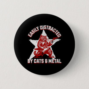 Macaron Rond 5 Cm Chats Et Fan Métal Musique Metalhead Heavy Rock St