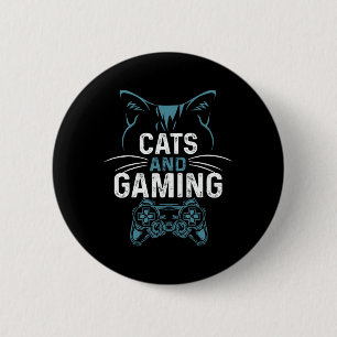 Macaron Rond 5 Cm Chats Et Jeu Joli Amoureux des chats Jeu Vidéo Jeu