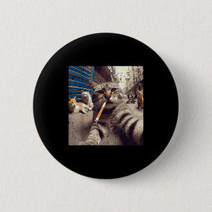 Macaron Rond 5 Cm Chats Gangster Rues Chats Selfie Drôle Mème Humour