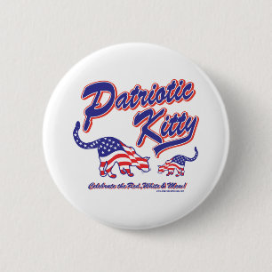 Macaron Rond 5 Cm Chats Kitty Patriotique